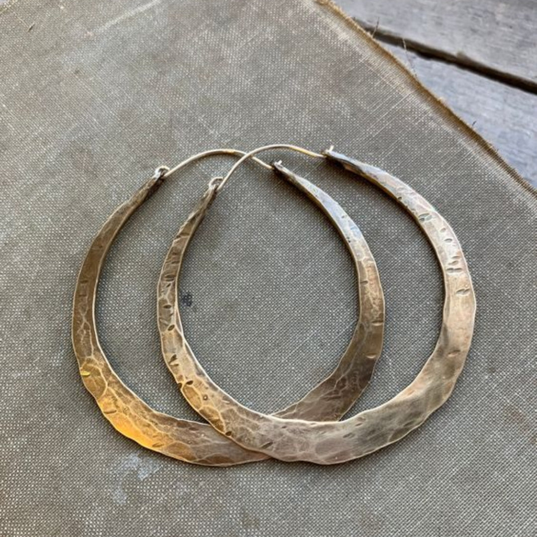 Vintage "Antique" Hoop Earrings