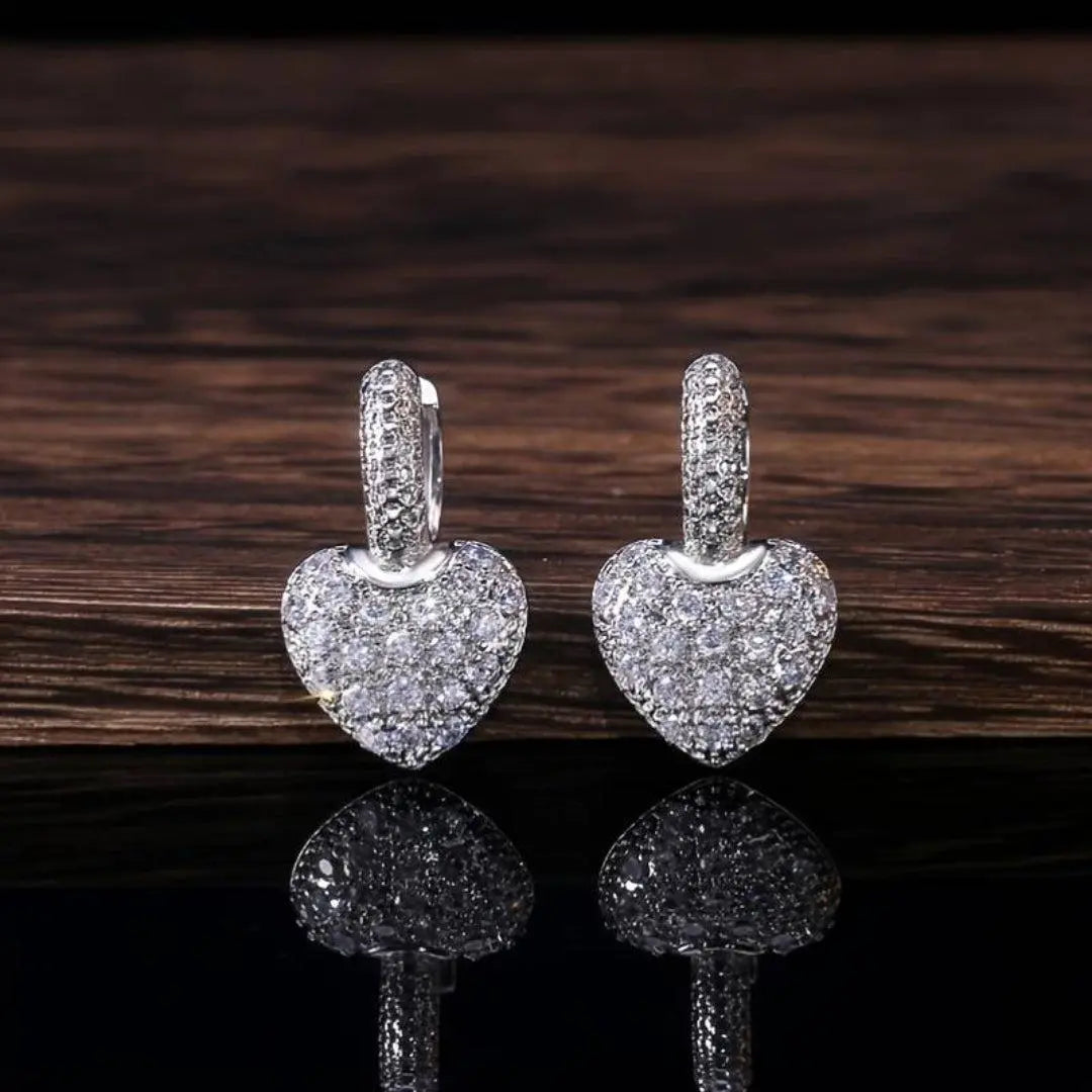 Elegant Shiny Heart Earrings