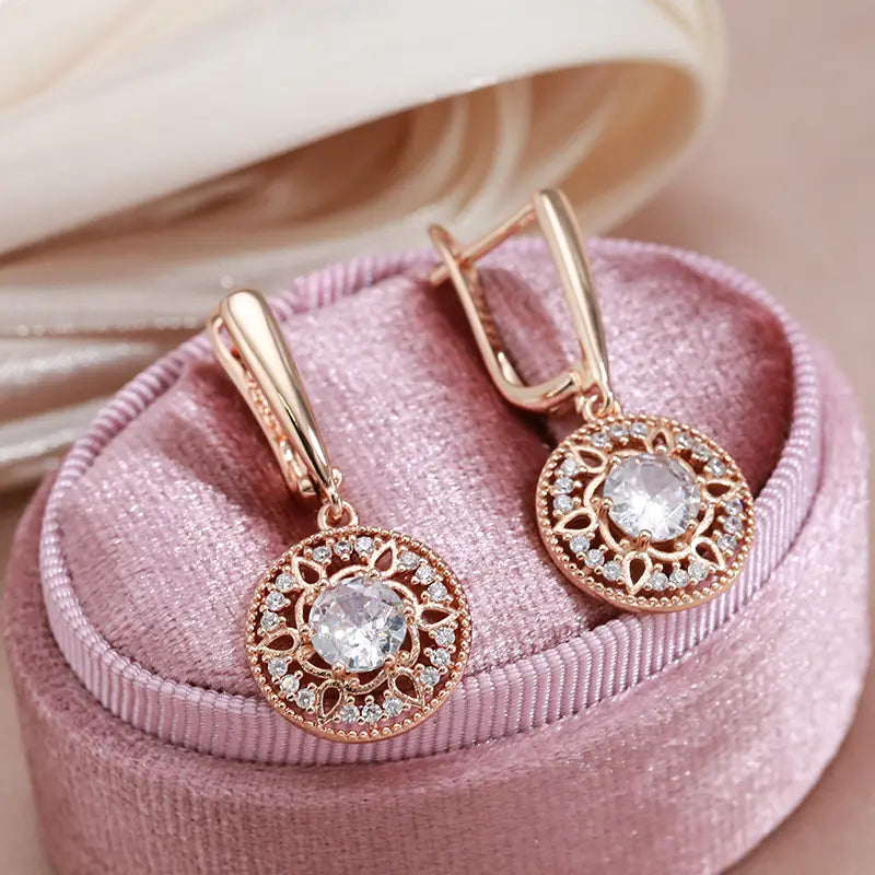 Elegant gold earrings with crystal loops