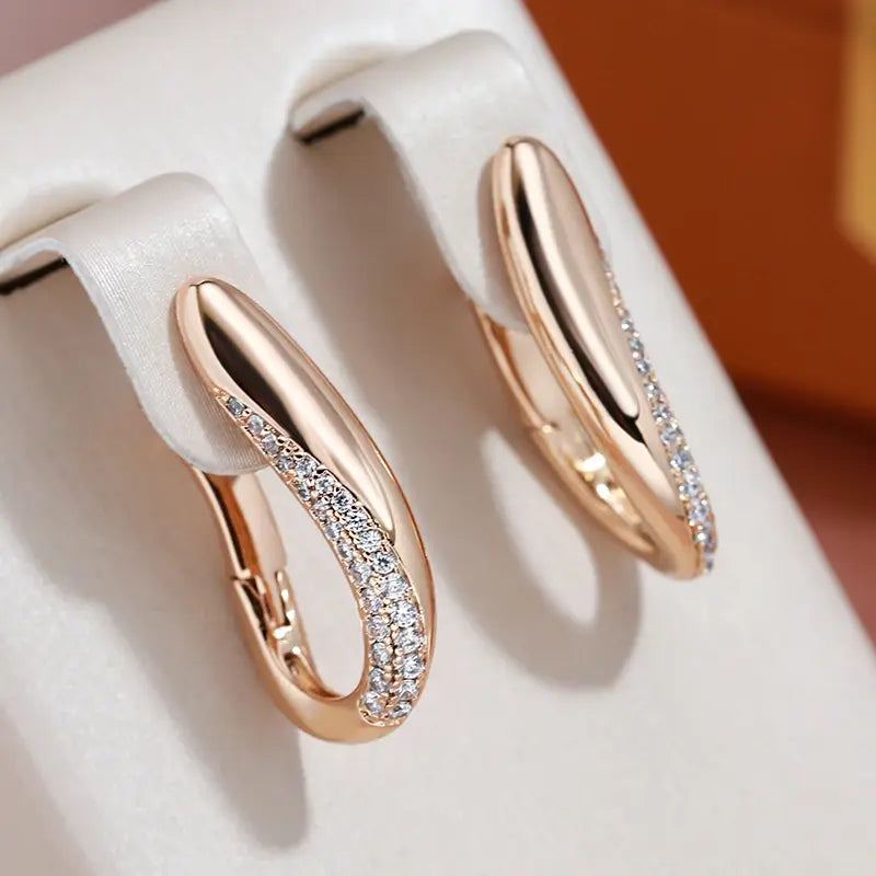 Elegant Gold and Glitter Earrings