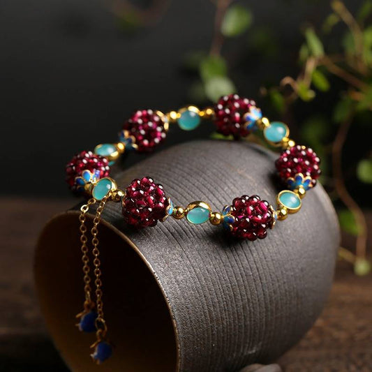 Bracelet made of natural stone berries