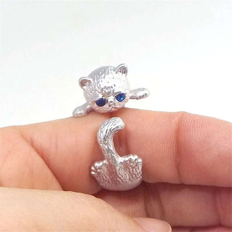 Sterling Silver Adjustable Kitty Ring