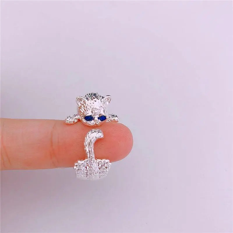 Sterling Silver Adjustable Kitty Ring