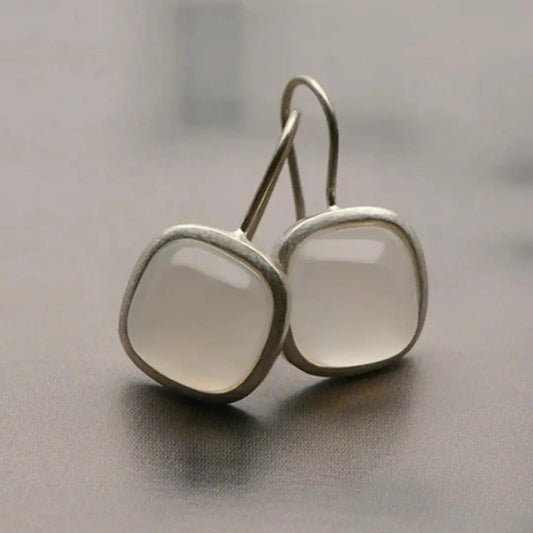 Vintage cubic moon crystal earrings