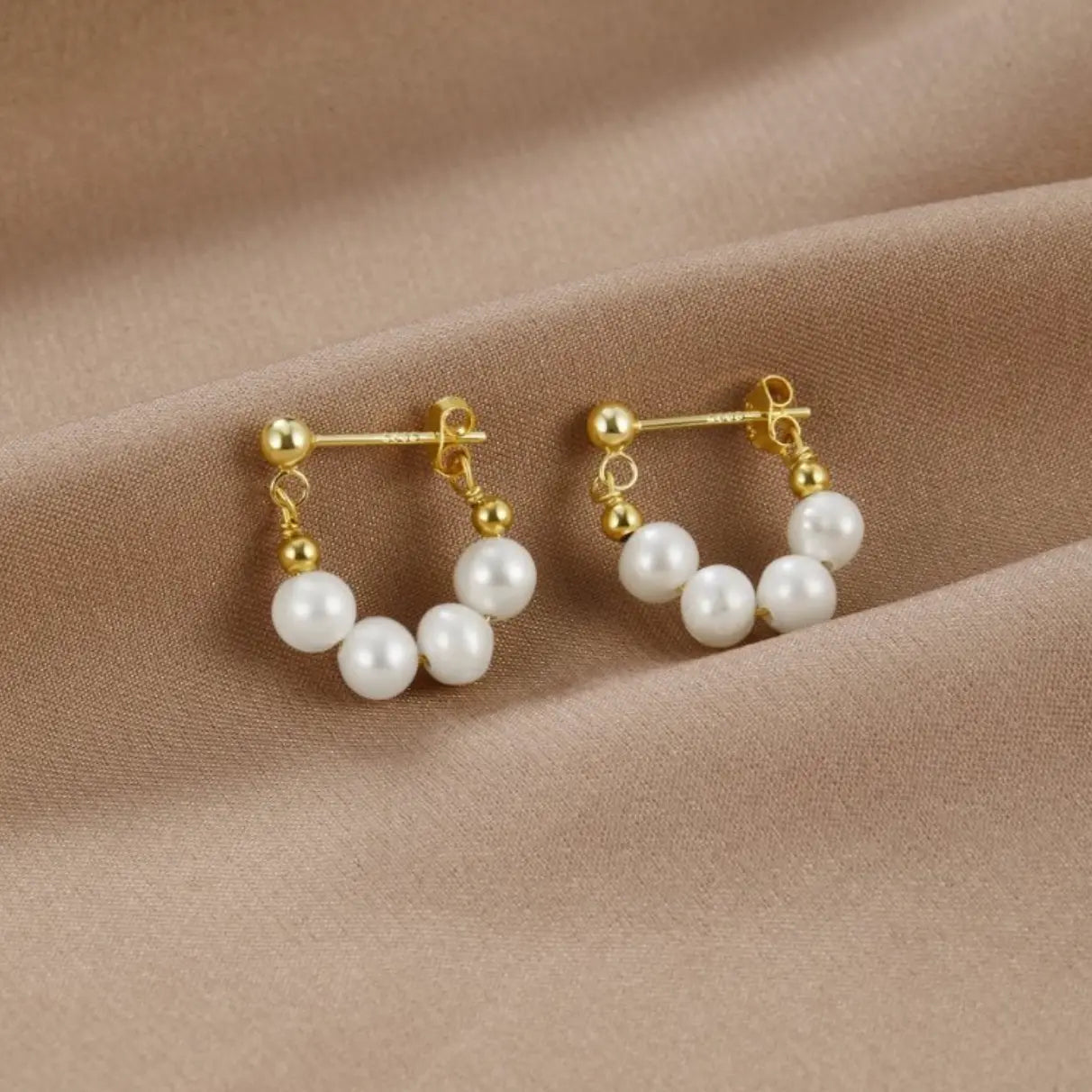 Gold Freshwater Pearl Earrings