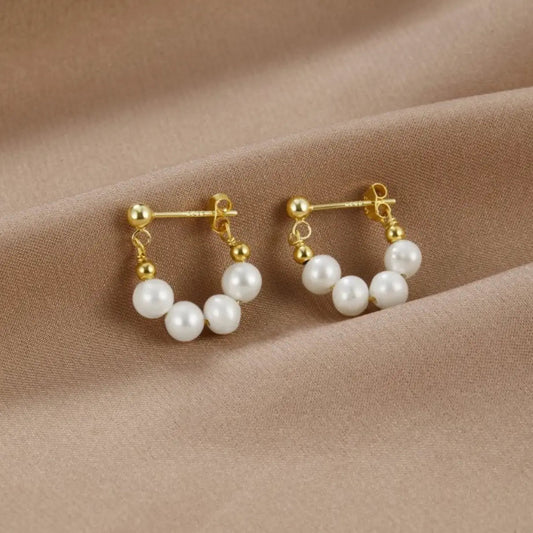 Gold Freshwater Pearl Earrings