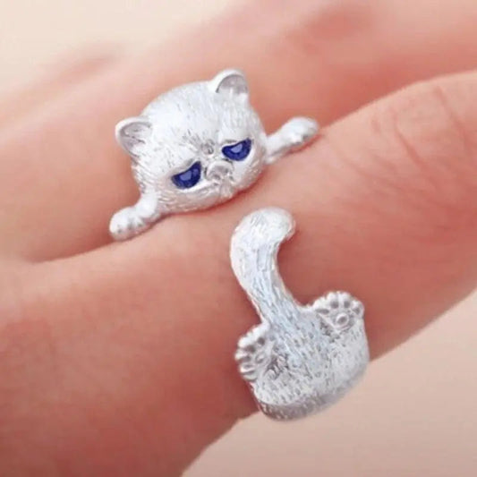 Sterling Silver Adjustable Kitty Ring