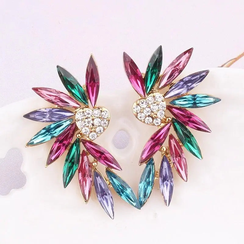 Heart Wing Earrings with Zirconias