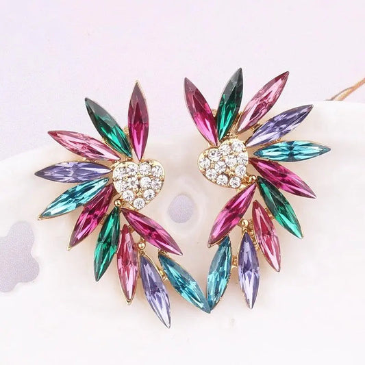 Heart Wing Earrings with Zirconias