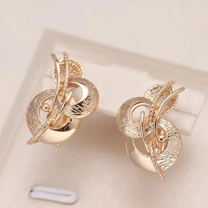 Golden Earrings in Irregular Shape