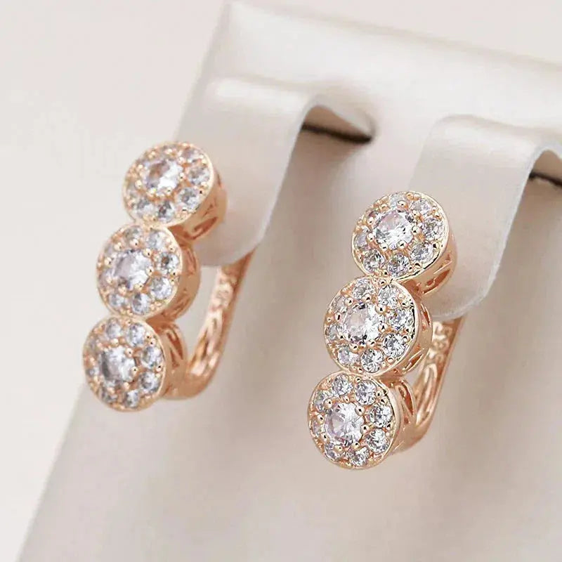 Elegant Crystal Earrings in Gold