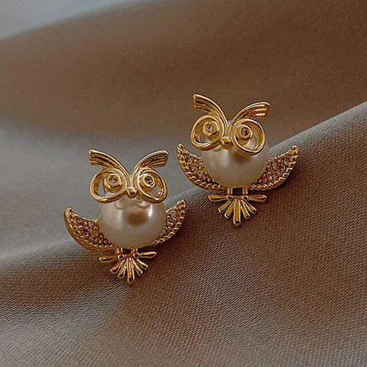 Luxurious Gold Owl Earrings