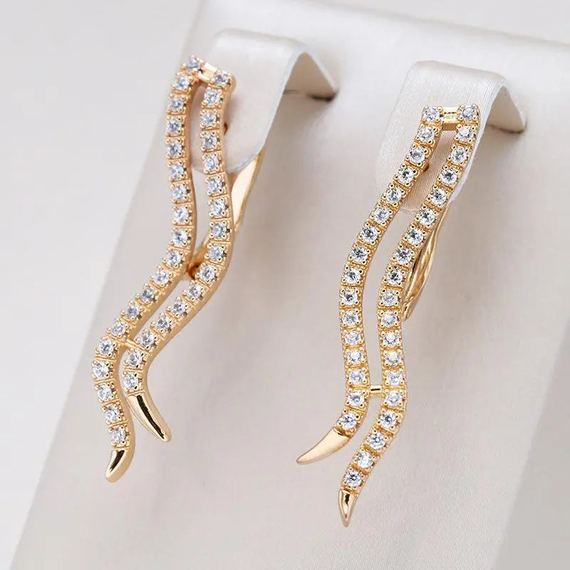 Wavy Golden and Shiny Earrings