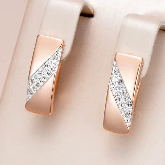 Gold-plated zirconia earrings