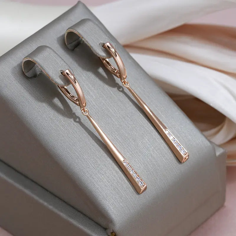 Elegant earrings made of light golden wood