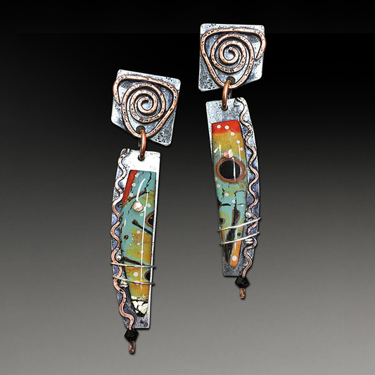 Ethical Silver Earrings with Multicolored Enamel