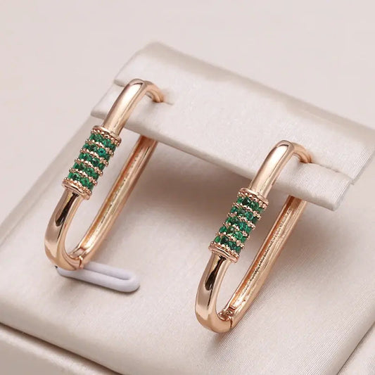 Elegant small green zirconia earrings