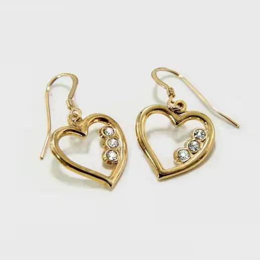 Vintage Golden Hearts Earrings