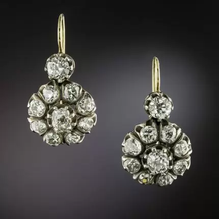 Vintage earrings with mandala made of zirconia