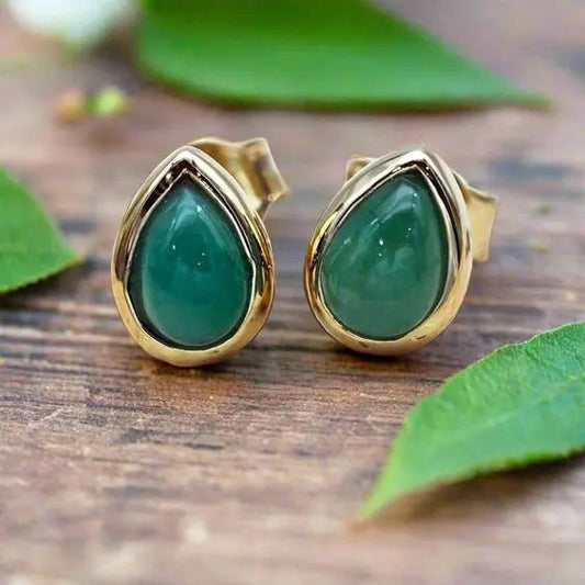 Gold-green Vintage Earrings