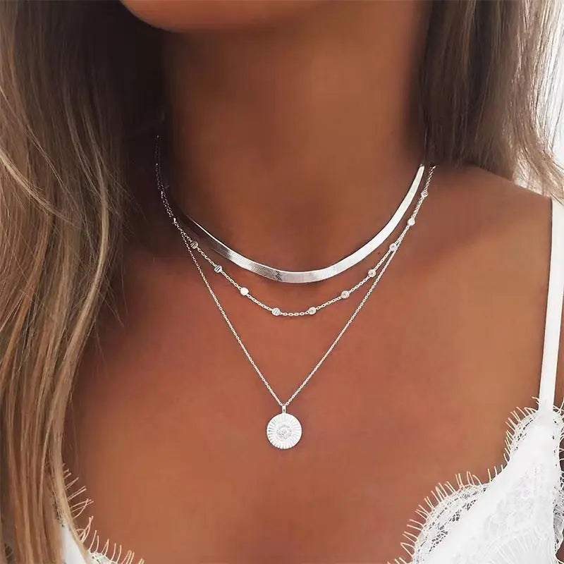 Silver Necklace J186