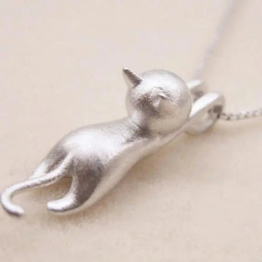 Sterling Silver Playful Kitty Necklace